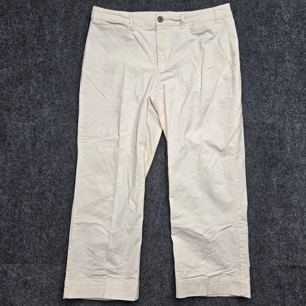 Old Navy Womens Size 16 36W Cream High Waisted Wide Leg Chino Pants Off White